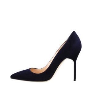 Manolo Blahnik BB 105mm Suede Pump (Tora Heel)